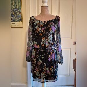 Jessica Simpson Floral Long Sleeve Dress Size Small